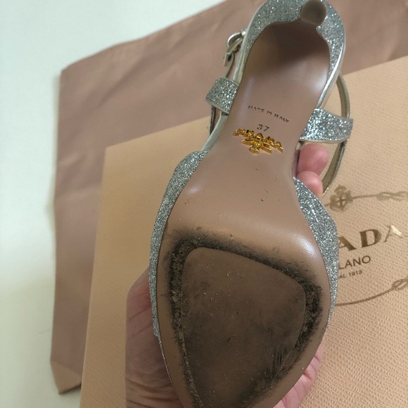 PRADA Glitter Strappy Platform Sandals - Picture 8 of 8